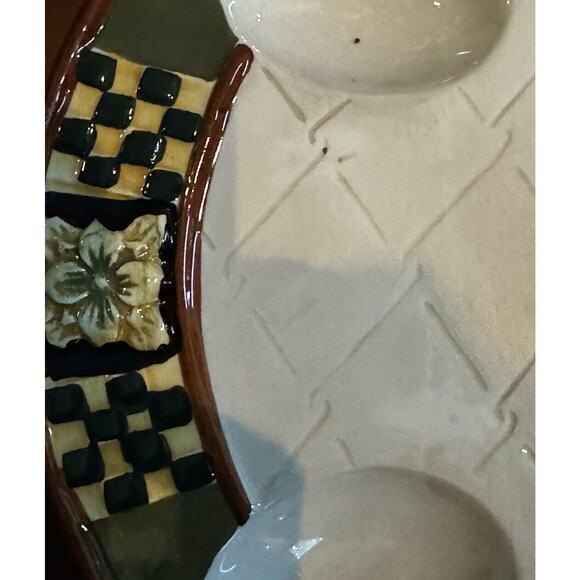 Large Deviled Egg Plater Bella Casa By Ganz VTG Rooster Hen Chicken Kitchenware - Picture 8 of 8